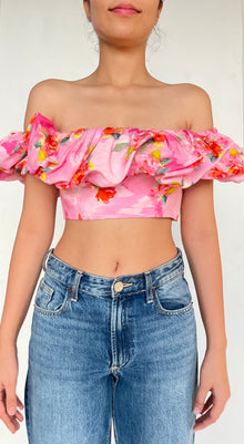 Hemant & Nandita | Off Shoulder Crop Top | Pink