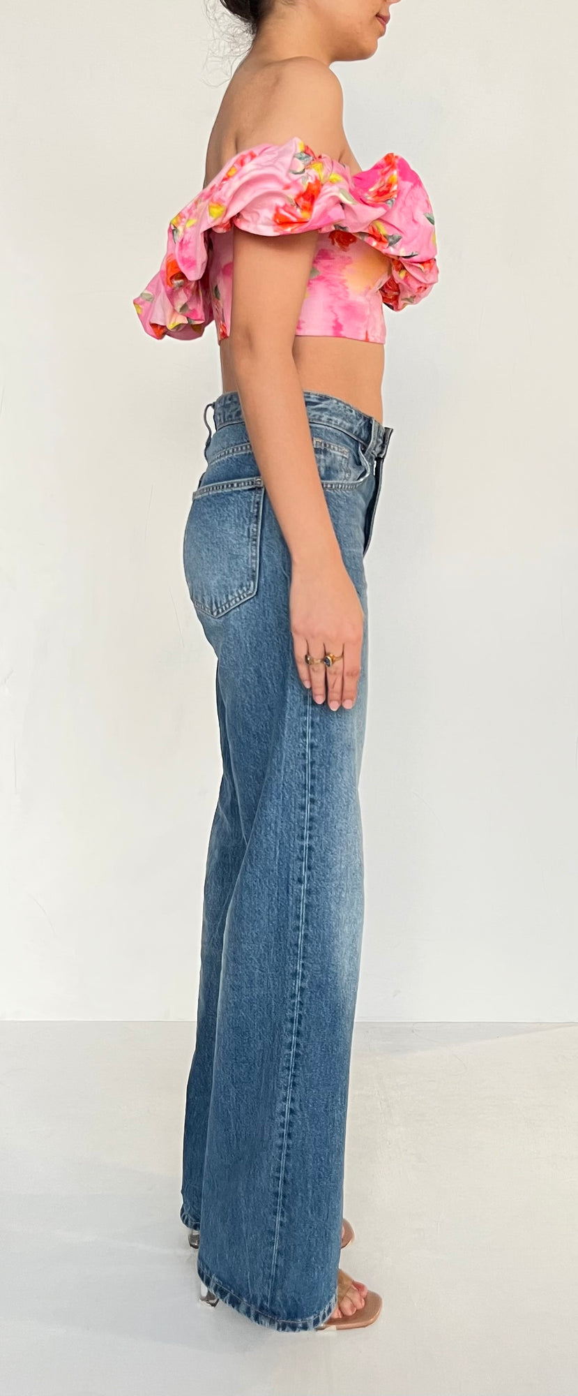 Hemant & Nandita | Off Shoulder Crop Top | Pink