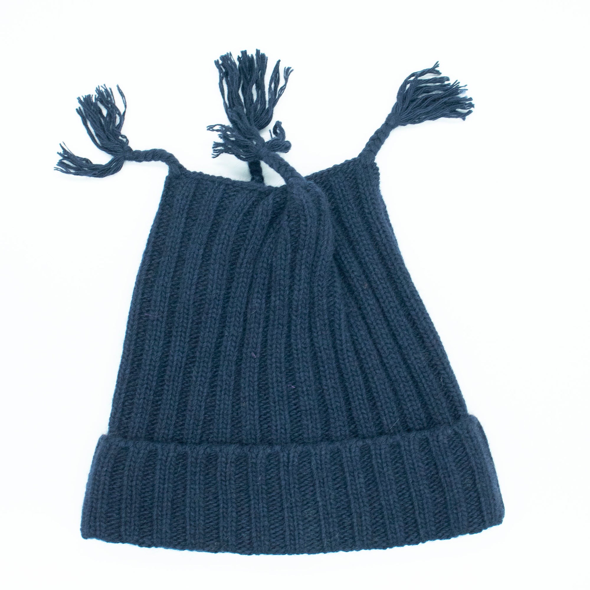 Kids | Chunky Hat with Tassles | Navy