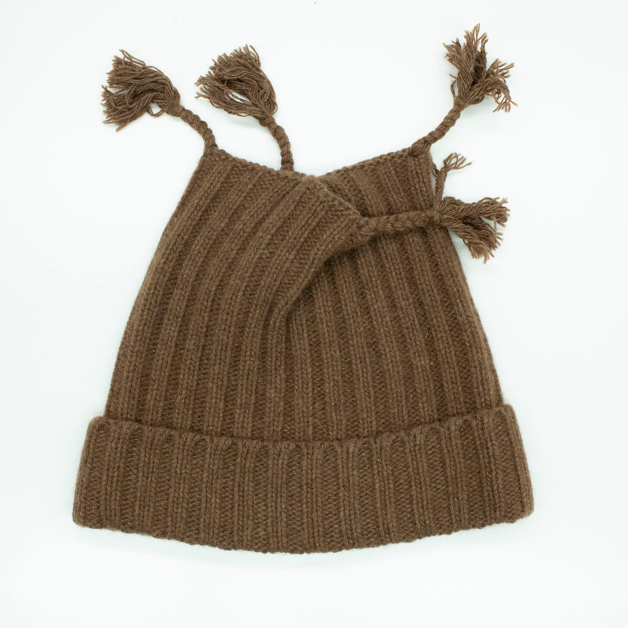 Kids | Chunky Hat with Tassles | Walnut