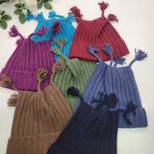 Kids | Chunky Hat with Tassles | Walnut