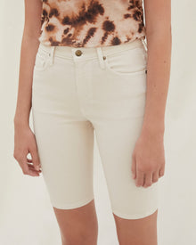 Womens | Kiki Denim Biker Shorts | Creme