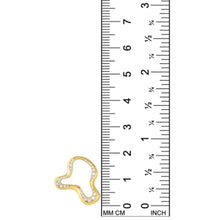 14k recycled gold Demi Pavé Ripple Charm on a white background with ruler measuring, 19mm long