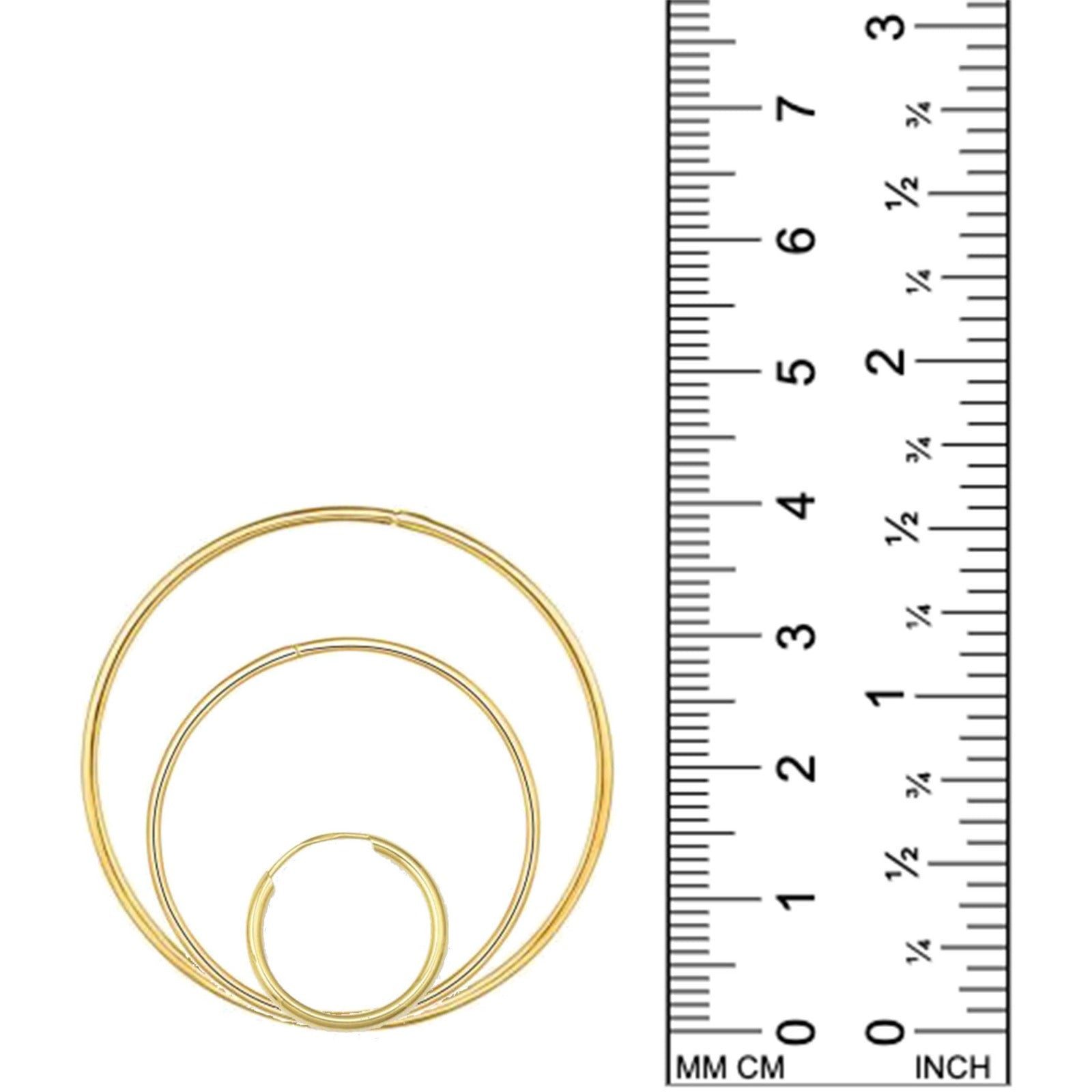 14k gold Endless Hoop Earrings size options