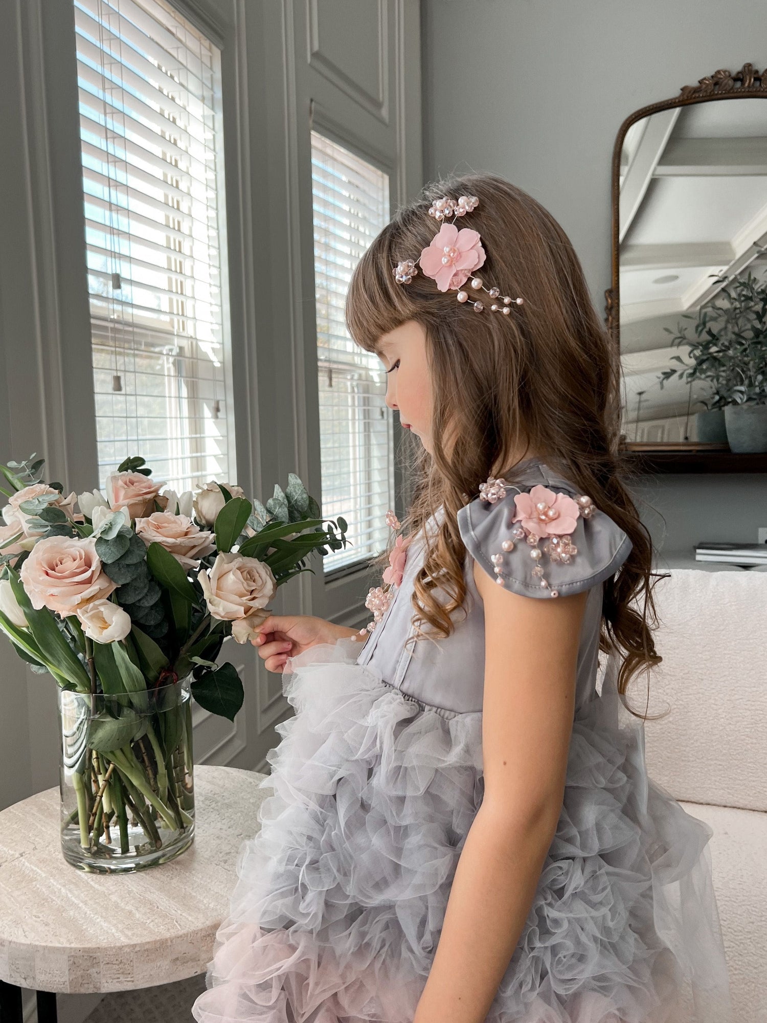 Mia Grey and Pink Ombré Cupcake Tulle Dress | Grey