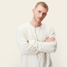 Mens | Luke Cashmere Cable Knit Sweater | Cream