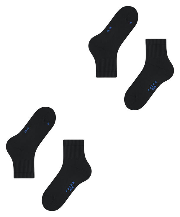 Unisex | Run Rib 2-Bundle Short Socks | Black