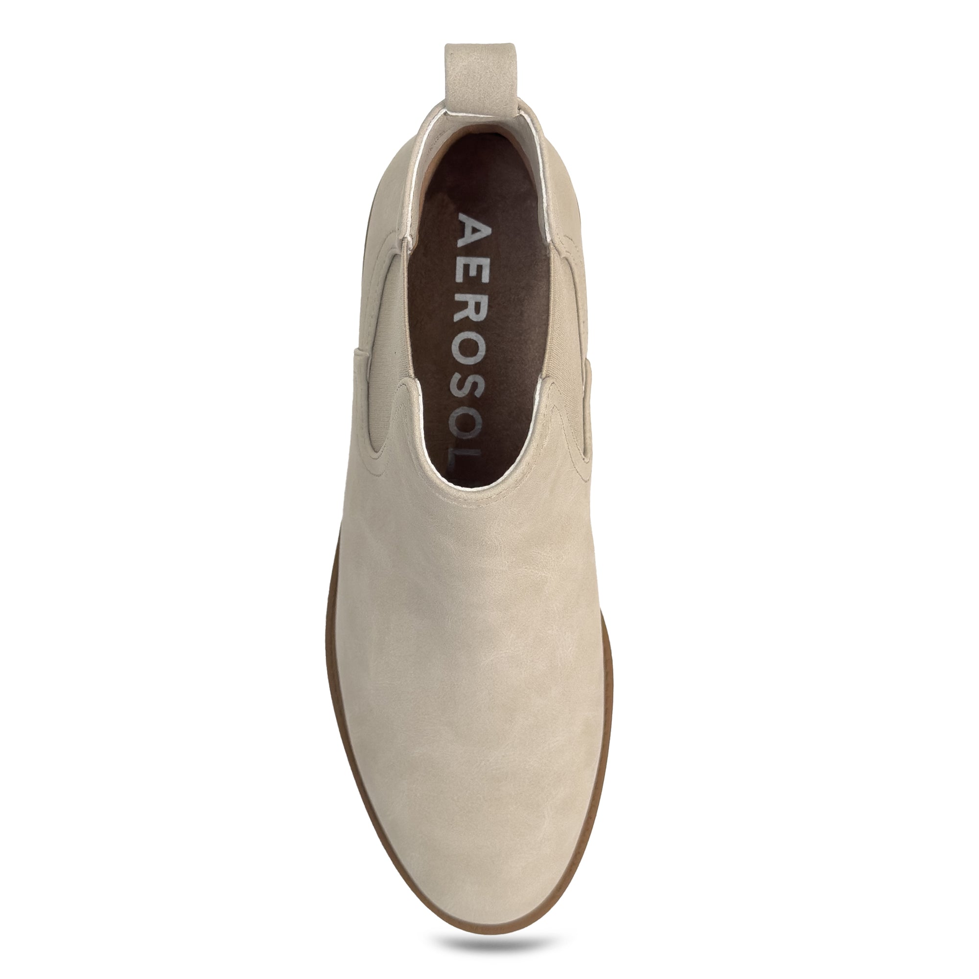 Poshan Bootie Low Block Heel | Stone Faux Tumbled Nubuck/Elastic