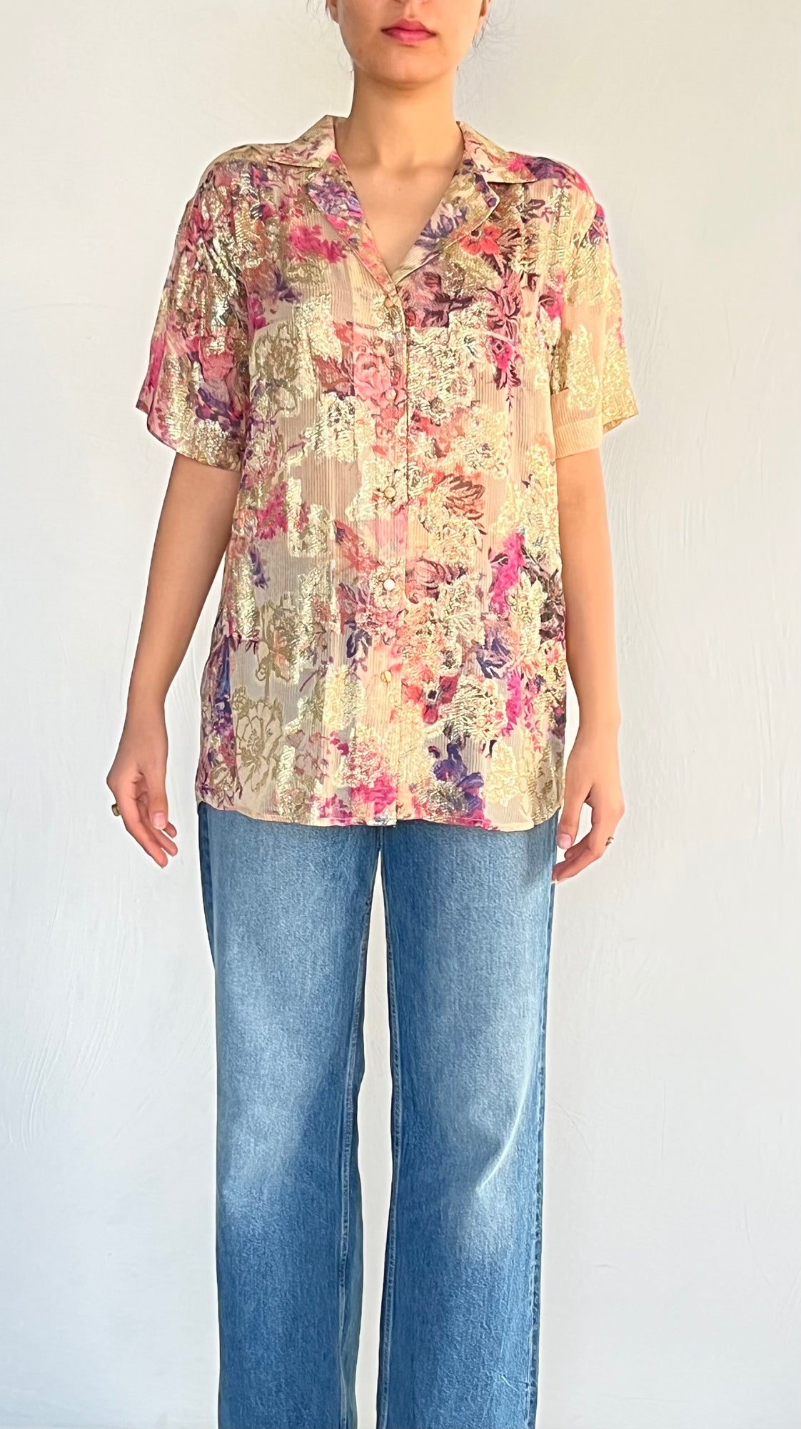Hemant & Nandita | Gold Lurex Shirt | Gold