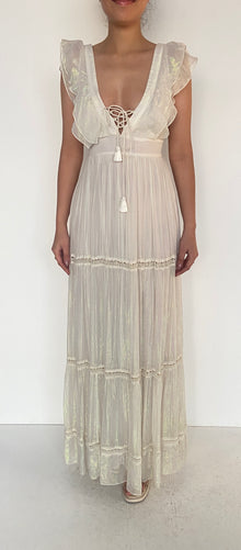 Hemant & Nandita | Lurex Long Dress | White