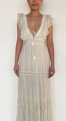 Hemant & Nandita | Lurex Long Dress | White