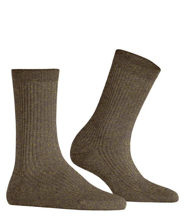 Womens | Shiny Rib Socks | Terra