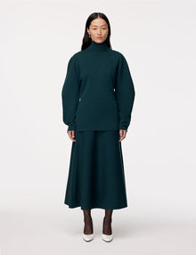 Another Tomorrow Merino Wool Knit Turtleneck in Juniper – Wool Women's Knitwear