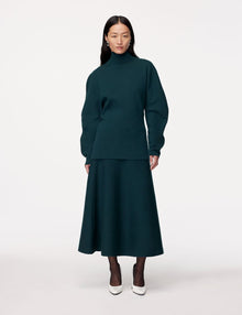 Another Tomorrow Merino Wool Knit Turtleneck in Juniper – Wool Women's Knitwear
