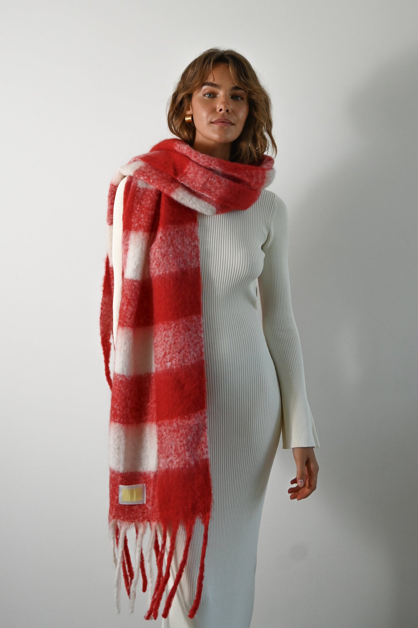 Leah Oversized Blanket Scarf | Red