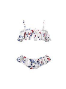 Girls | Two-Piece Swimsuit With Flounces | White
