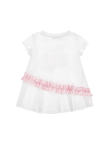 Girls | Maxi T-Shirt Bambi With Rhinestones | White/FairyTale Pink