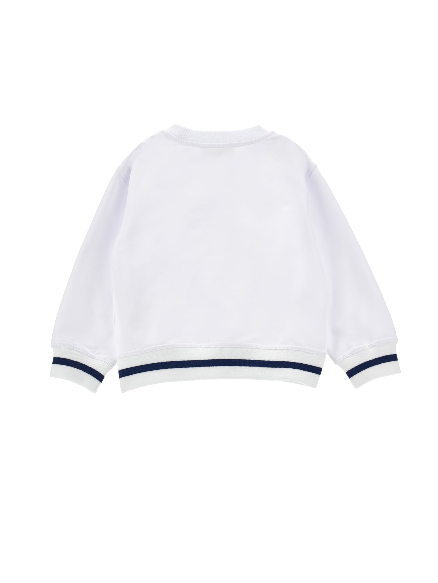 Girls | Closed Sweatshirt With Bunny Print | White/Blue