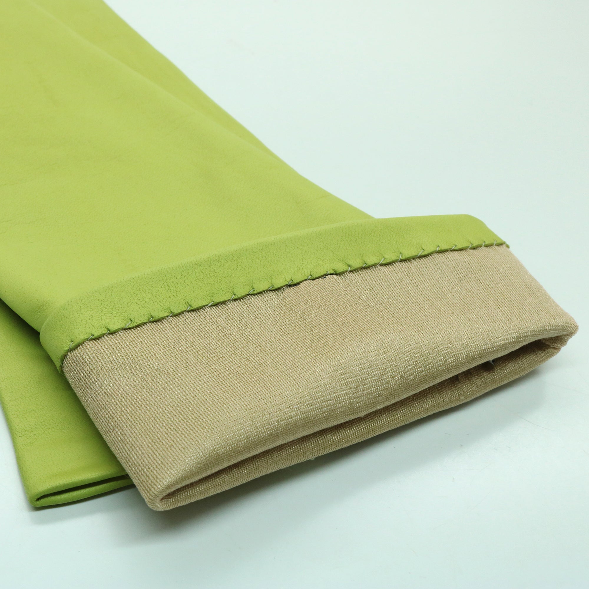 Womens | Made In Italy Long Leather Gloves | Lime