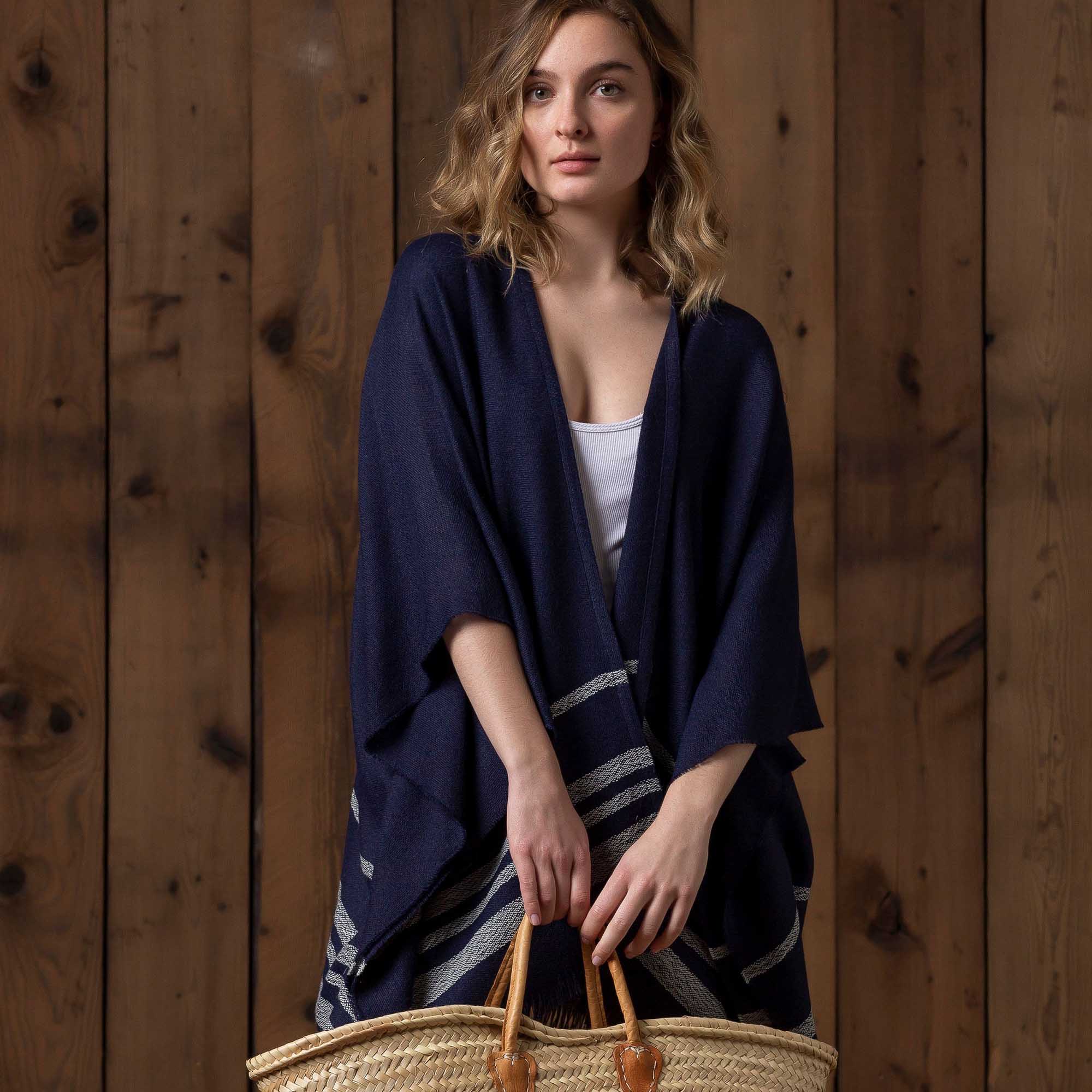 Women | Sail Kimono | Navy / Ivory