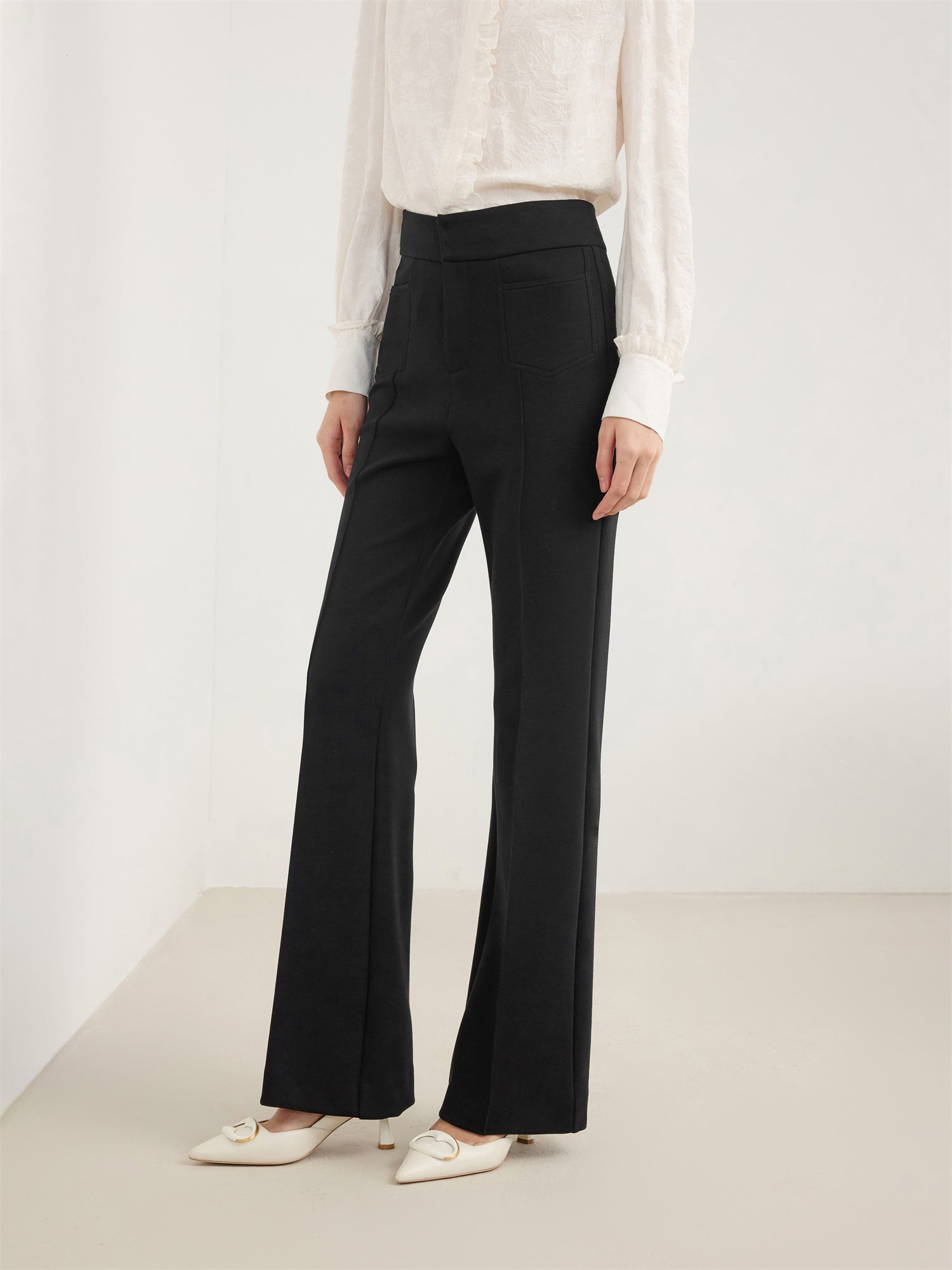 Comfortable Flared Trousers | Black