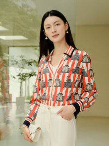 Silk Single Button Shirt | Red