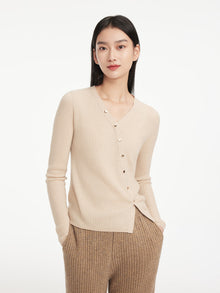Front Wrapped Knit Top | Beige