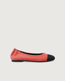 Enfiis Brick Red Twill Square Toe Ballet Flats | Brick Red