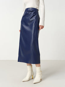 Leather Skirt | Blue