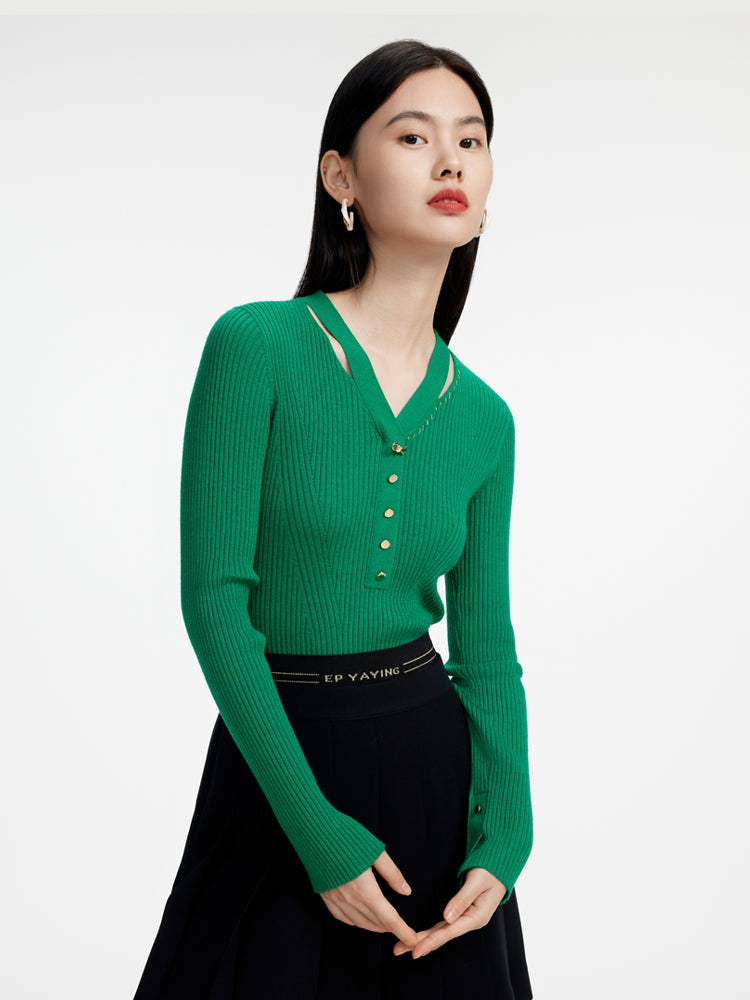 Wool Knitted Sweater | Green