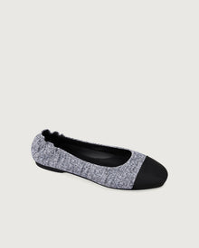 Enfiis Black Twill Jacquard Ballet Flats | Multi