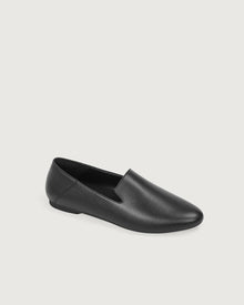 Enfiis Black Microfiber Loafer Flats | Black