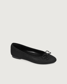 Enfiis Black Glitter Ballet Flats. | Black