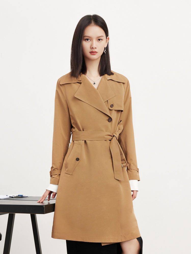 Mid-Length Trench Coat | Khaki