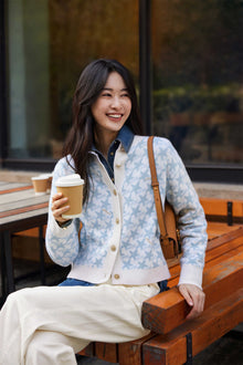Wool Knit Cardigan | Blue