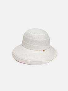 Silk Flower Sun Hat | White