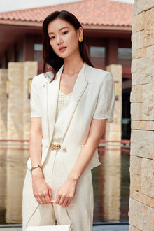 Silk New Chinese-style Suit Jacket | White