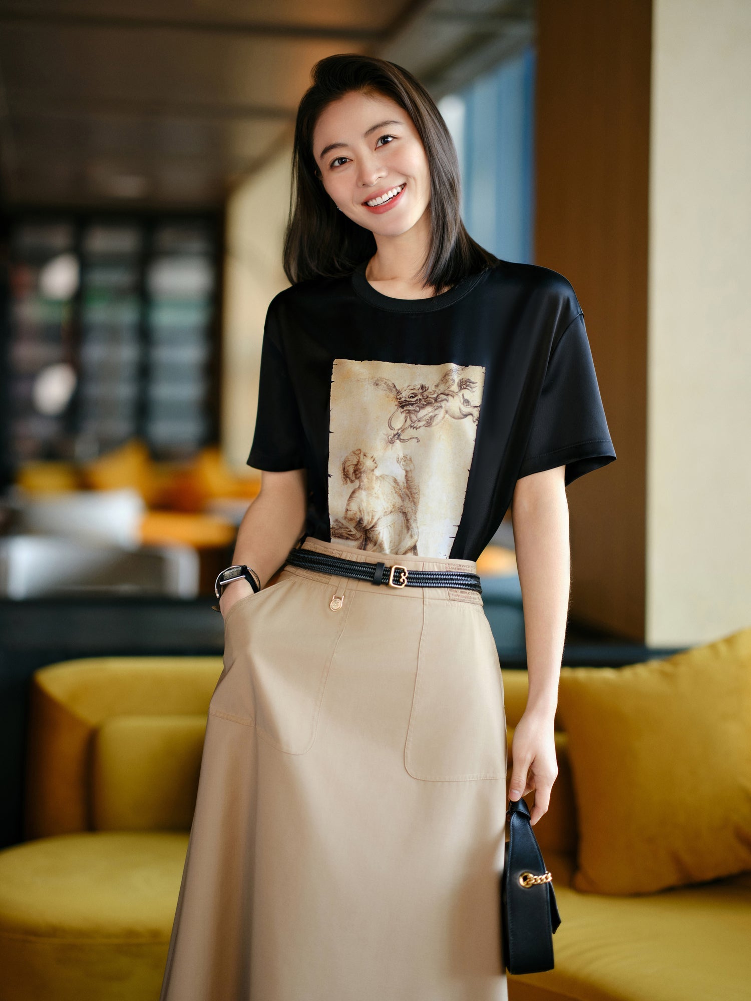 Acetic Acid Printed T-Shirt | Black