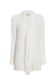 KHAITE White Luka Ruffle Shirt