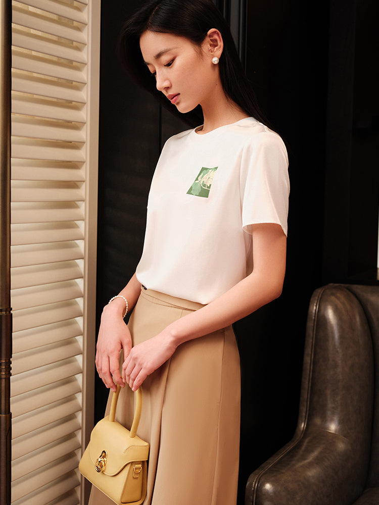 Mulberry Silk T-shirt | White
