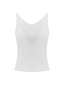 V-neck Knitted Vest | White