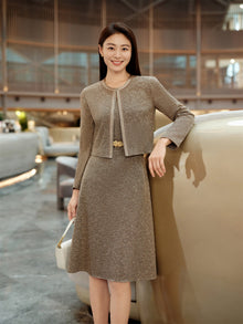 Two-Piece Waist-Cinching Dress | Golden