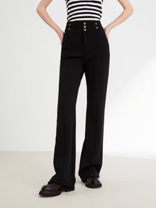 Slimming Slight Flare Pants | Black