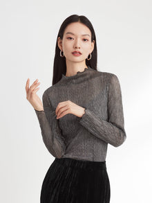 Knitted Bottoming Shirt | Silvery