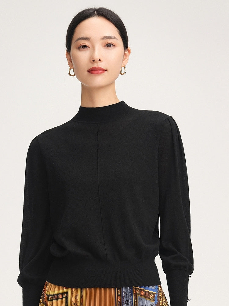 Round Neck Knit Top | Black