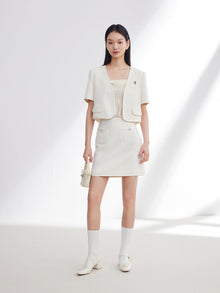 Traditional Style Embroidered Jacket | White