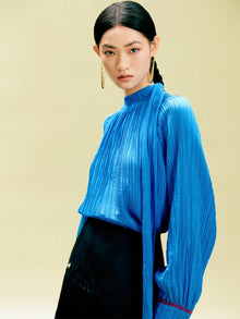 Ethnic Pleated Top | Sapphire