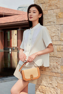 Silk-Cotton National Style Shirt | White