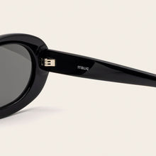 Unisex | Celeste Oval Italian Acetate Sunglasses | Black