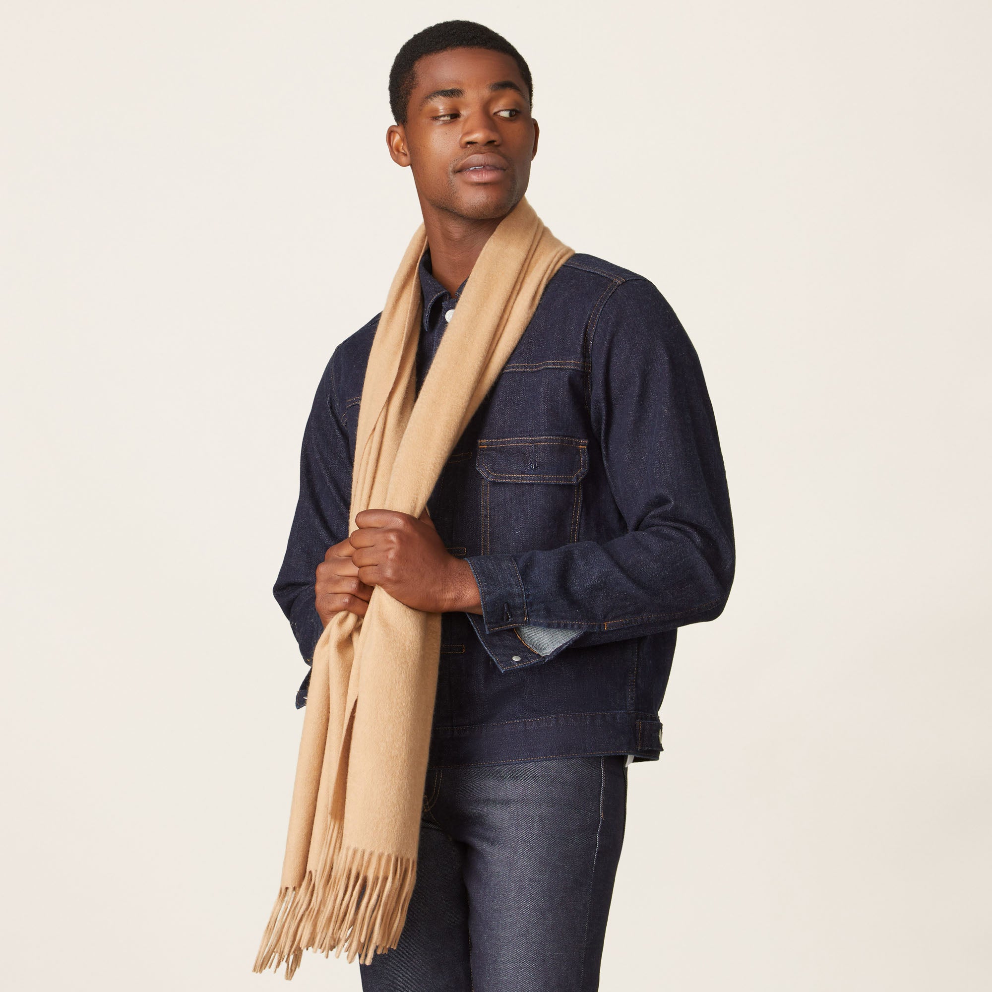 Unisex | Cleo Oversized Cashmere Scarf | Camel
